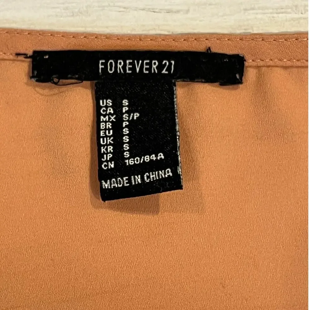 VTG Forever 21 small Y2K gold pink lace tank cami babydoll cottage bella elena - Picture 3 of 5